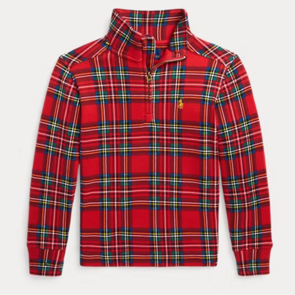 Ralph Lauren Plaid Cotton Interlock Pullover